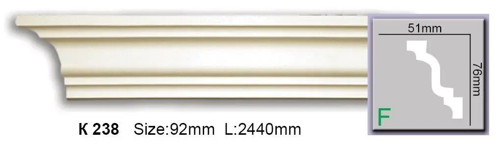 Карниз полиуретановый Harmony (K 238 Flexi), ELITE DECOR - Зображення K_238_Flexi.jpg