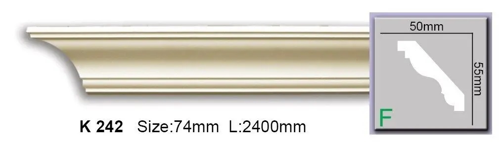 Карниз полиуретановый Harmony (K 242 Flexi), ELITE DECOR - Зображення K_242_Flexi.jpg