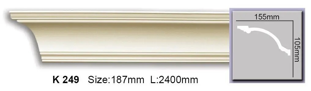 Карниз полиуретановый Harmony (K 249 Flexi), ELITE DECOR - Зображення K_249_Flexi.jpg
