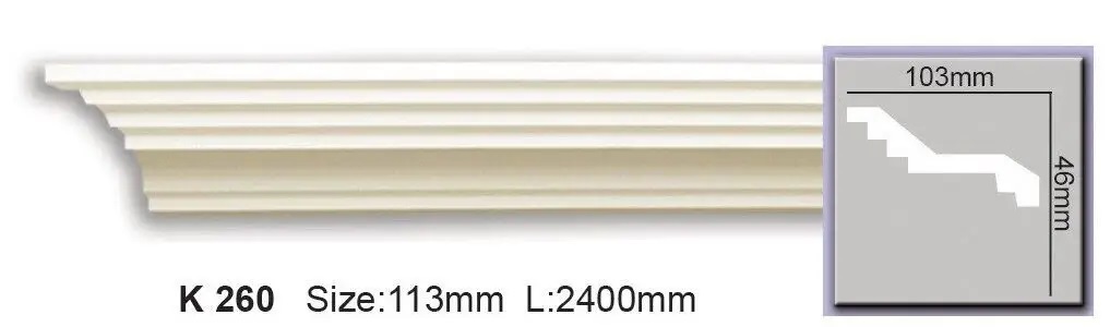 Карниз полиуретановый Harmony (K 260 Flexi), ELITE DECOR - Зображення K_260_Flexi.jpg
