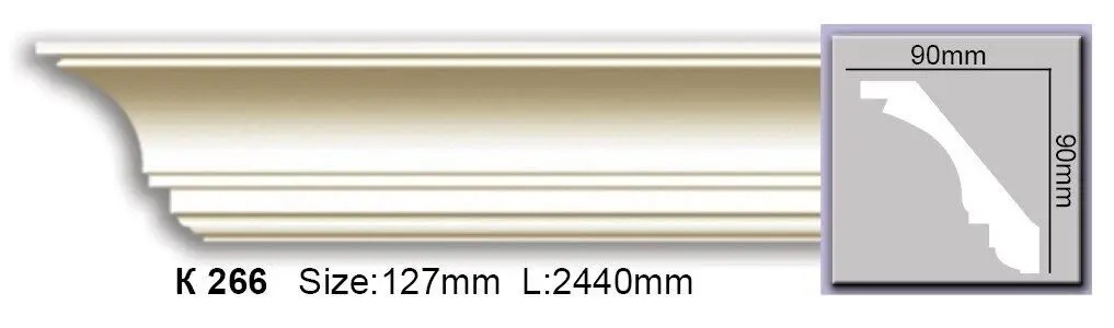 Карниз полиуретановый Harmony (K 266 Flexi), ELITE DECOR - Зображення K_266_Flexi.jpg