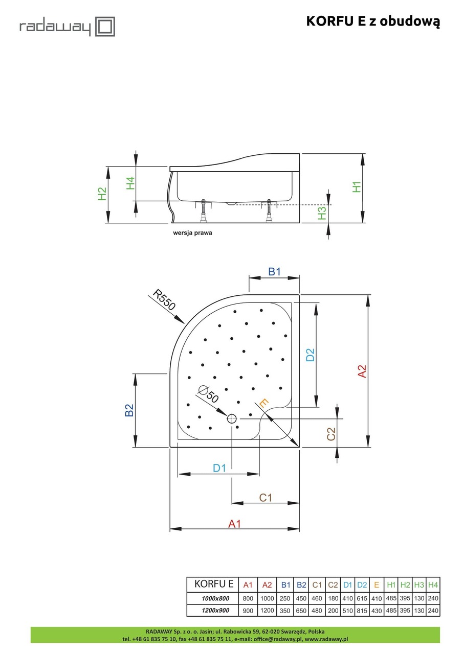 Душовий піддон Korfu E 100x80 см лівий, RADAWAY - Зображення Korfu-E-R.jpg