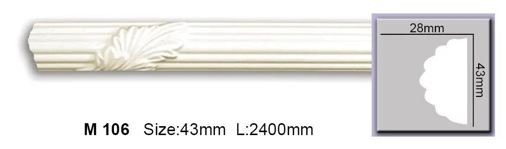 Молдинг с полиуретановым орнаментом Harmony (M 106), ELITE DECOR - Зображення M_106.jpg