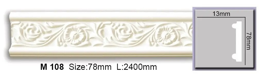 Молдинг с полиуретановым орнаментом Harmony (M 108), ELITE DECOR - Зображення