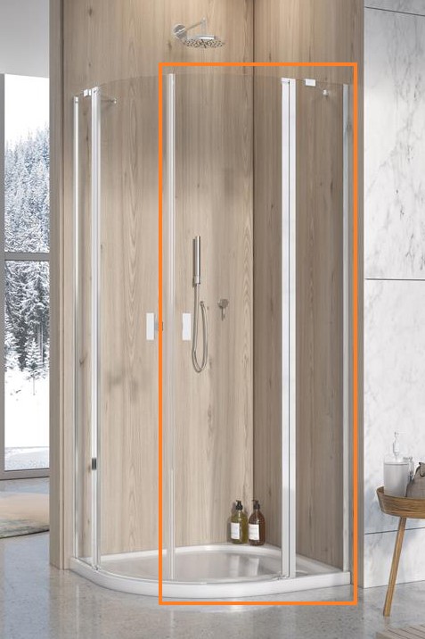 Душова кабіна напівкругла (половина) Nes PDD II 90 права RADAWAY - Зображення