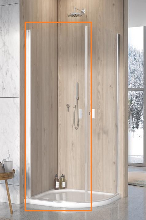 Душова кабіна напівкругла (половина) Nes PDD I 80 ліва RADAWAY - Зображення