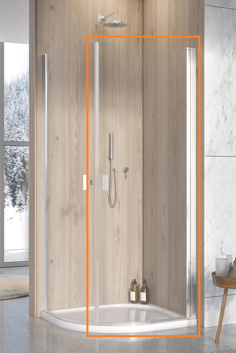 Душова кабіна напівкругла (половина) Nes PDD I 90 права RADAWAY - Зображення