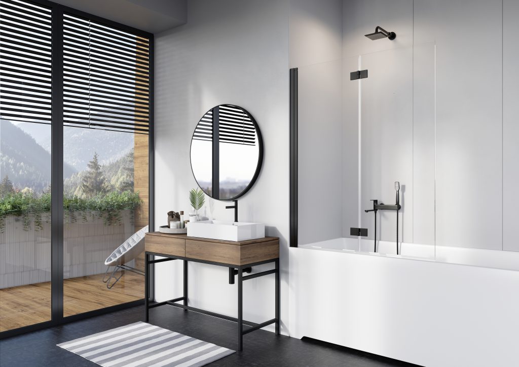 Шторка для ванни NES 8 Black PND I 100 права RADAWAY - Зображення Nes-Black-PND-I_.jpg