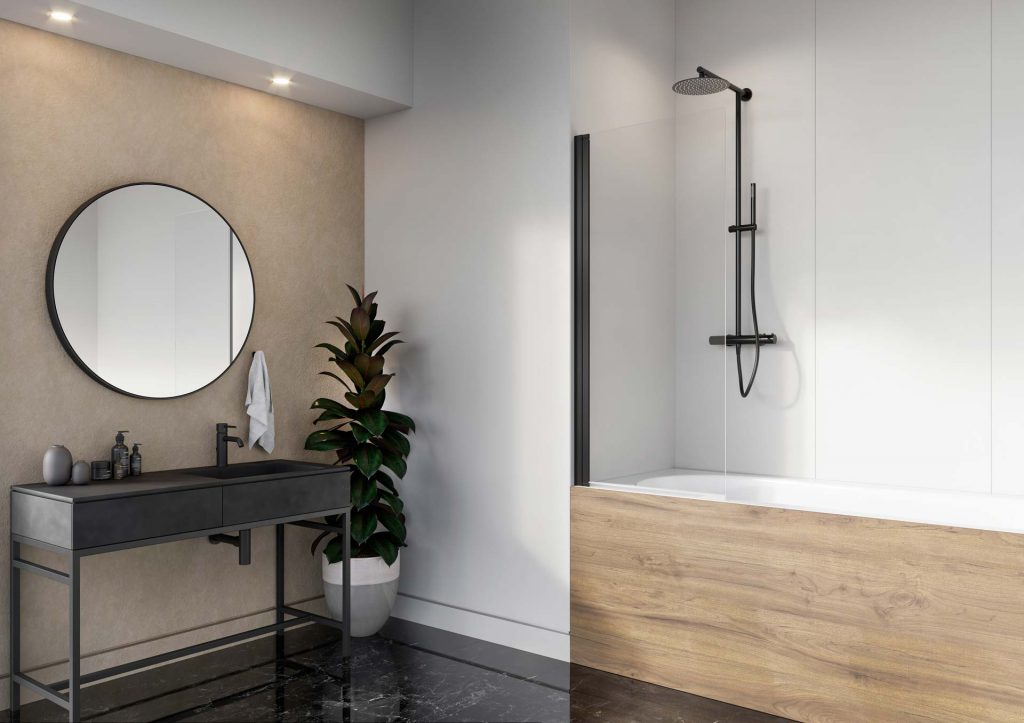 Шторка для ванни NES Black PNJ I 70 права RADAWAY - Зображення Nes-Black-PNJ-.jpg