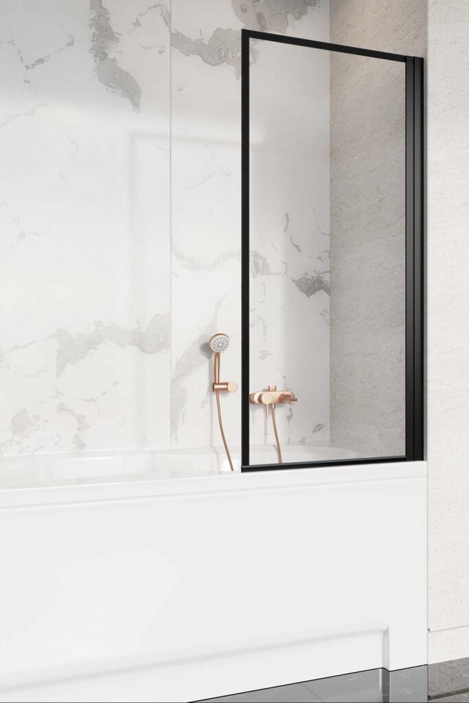 Шторка для ванни NES Black PNJ I 90 Frame права RADAWAY - Зображення