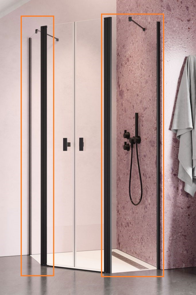 Комплект бокових стінок NES Black PTD 100 x 100 RADAWAY - Зображення