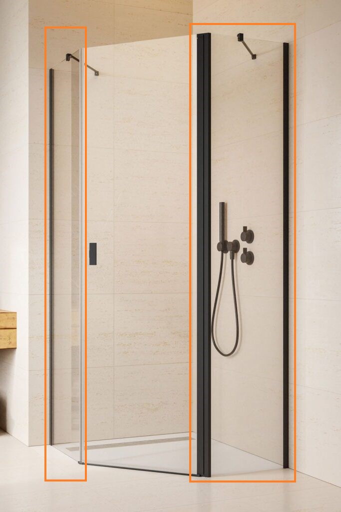 Комплект бокових стінок NES Black PTJ 90 Z x 90 S RADAWAY - Зображення