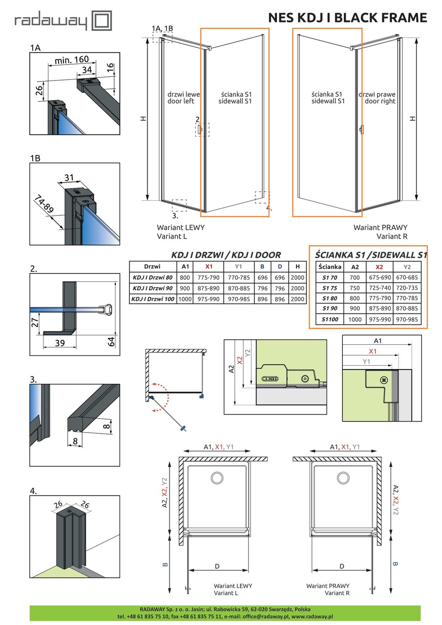 Бокова стінка NES Black S1 100 Frame RADAWAY - Зображення Nes-KDJ-I-Black-Frame_sw.jpg