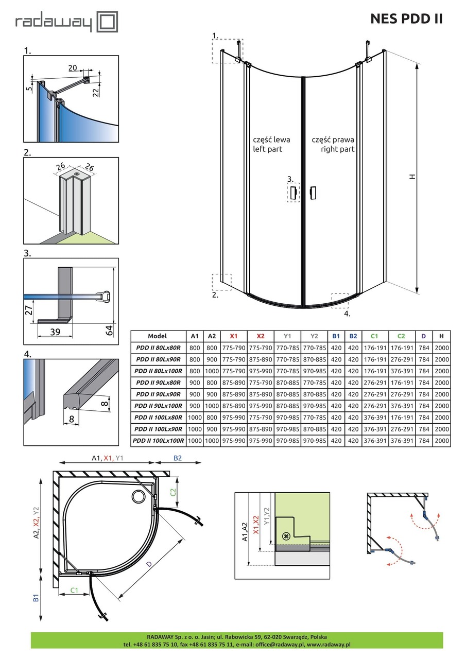 Душова кабіна напівкругла (половина) Nes PDD II 100 ліва RADAWAY - Зображення Nes-PDD-II--.jpg
