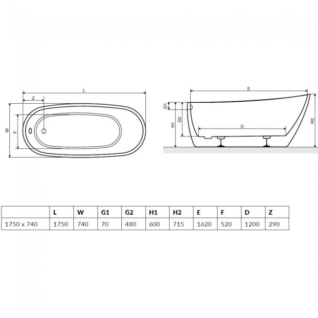 Ванна NIKIA 175x78, RADAWAY - Зображення Nikia_p--.jpg