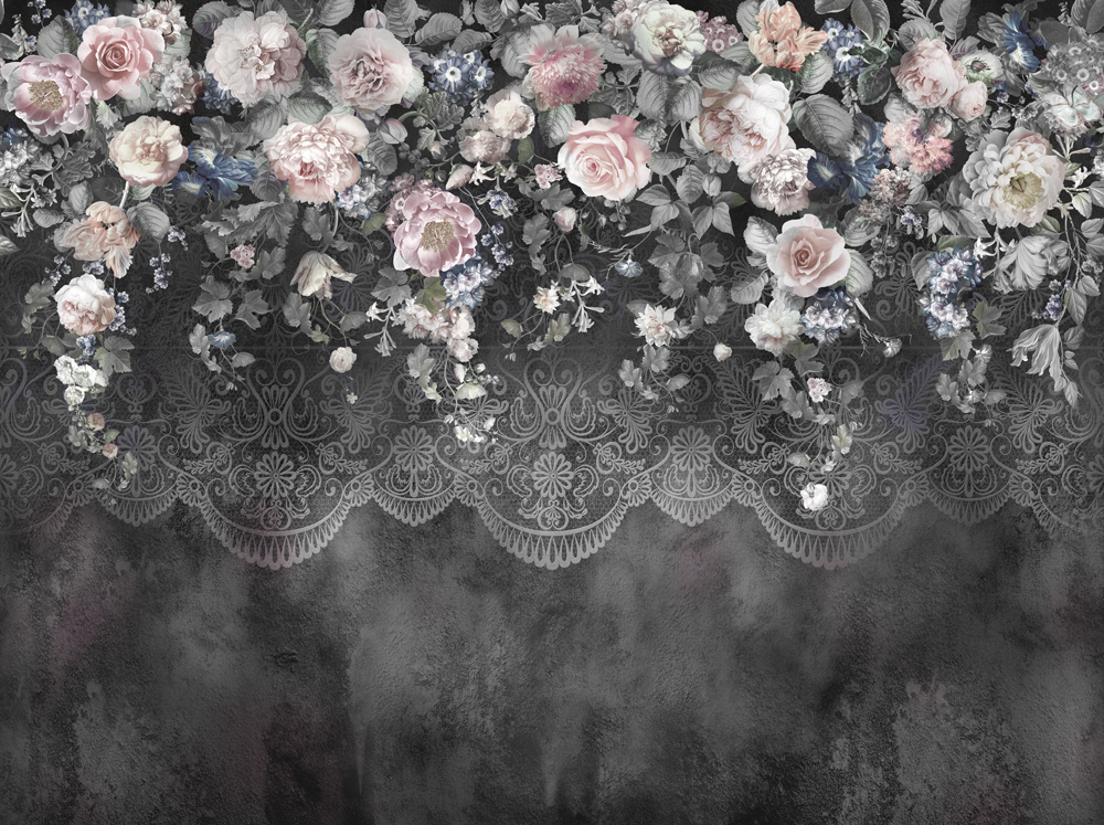 Фотошпалери LeoPrint Квіти на мереживі - Зображення