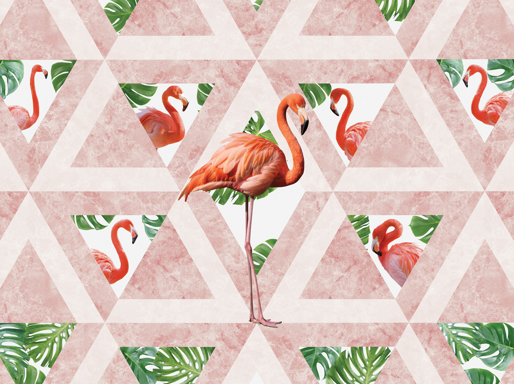 Фотошпалери LeoPrint Рожеві фламінго - Зображення OML9BJH_PW-0068.jpg