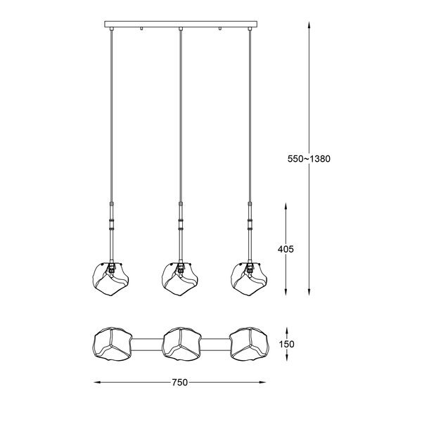 Люстра ROCK (P0488-03K-SEAC), Zuma Line - Зображення P0488-03K-SEAC-.jpg