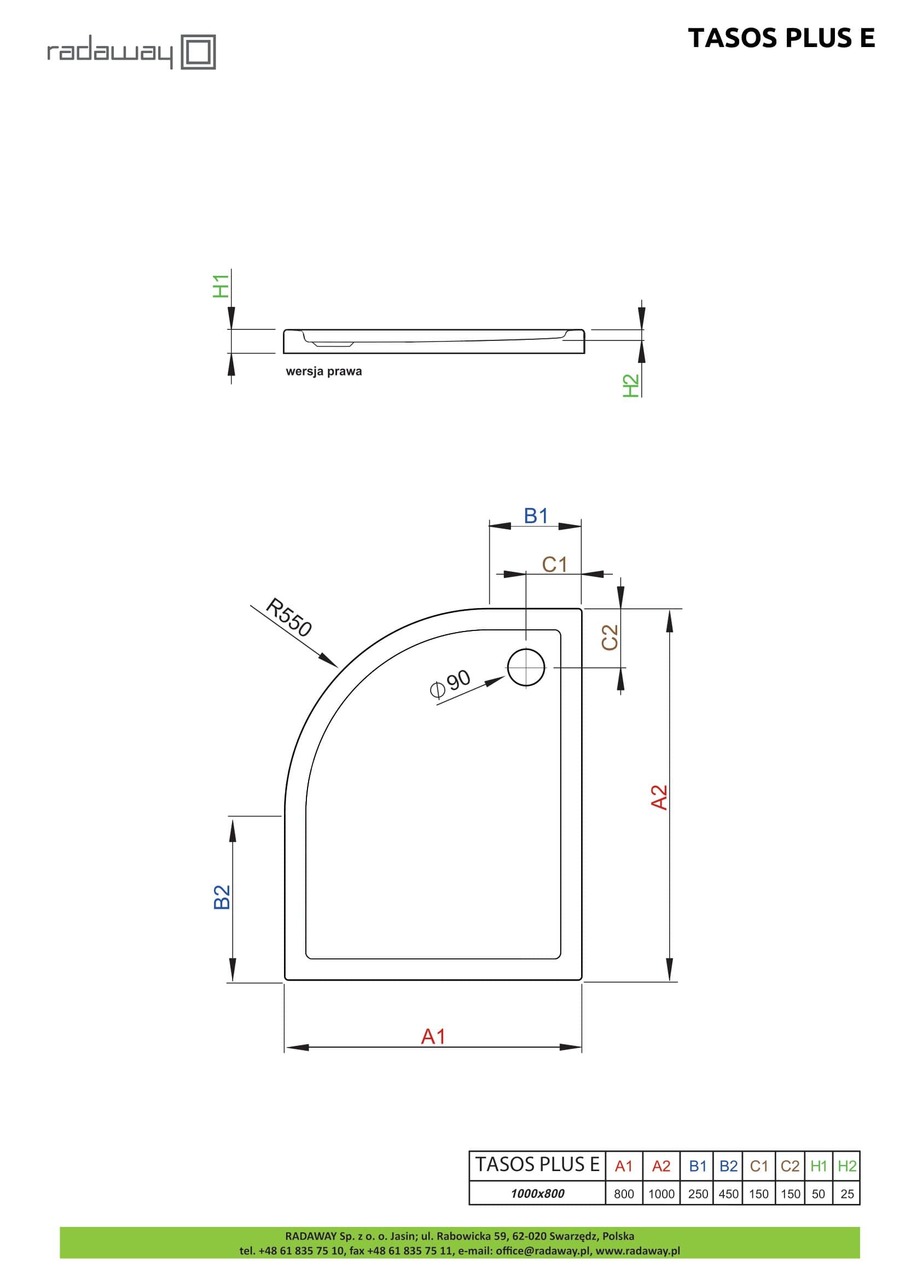 Душовий піддон Tasos Plus E 100x80 см лівий, RADAWAY - Зображення Tasos-Plus-E-.jpg