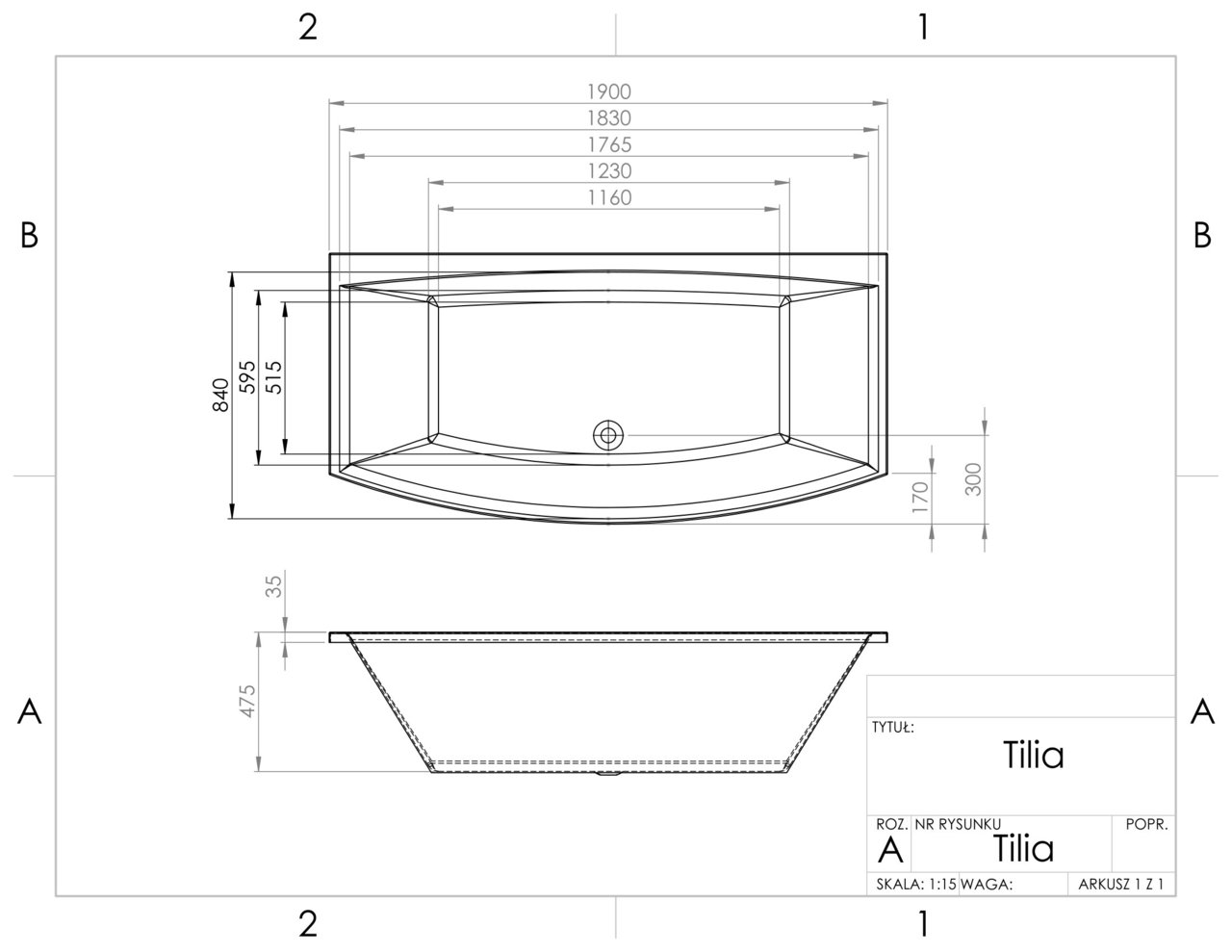 Панель до ванни бокова TILIA 90, RADAWAY - Зображення Tilia--.jpg