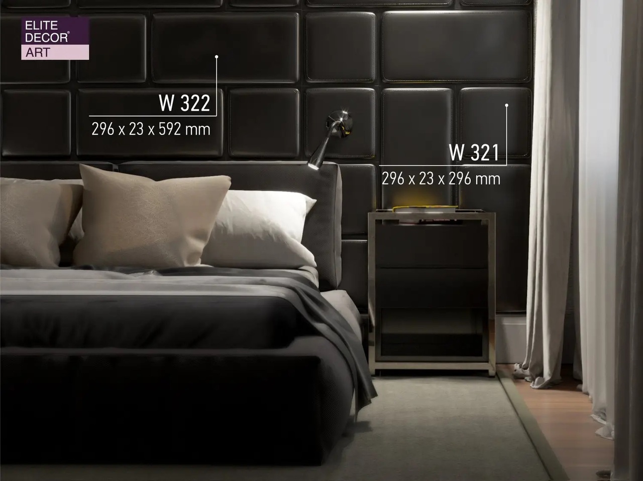 Панель поліуретанова Art Decor (W 322 (прямокутник 296х592х26 мм)), ELITE DECOR - Зображення W_322-.jpg