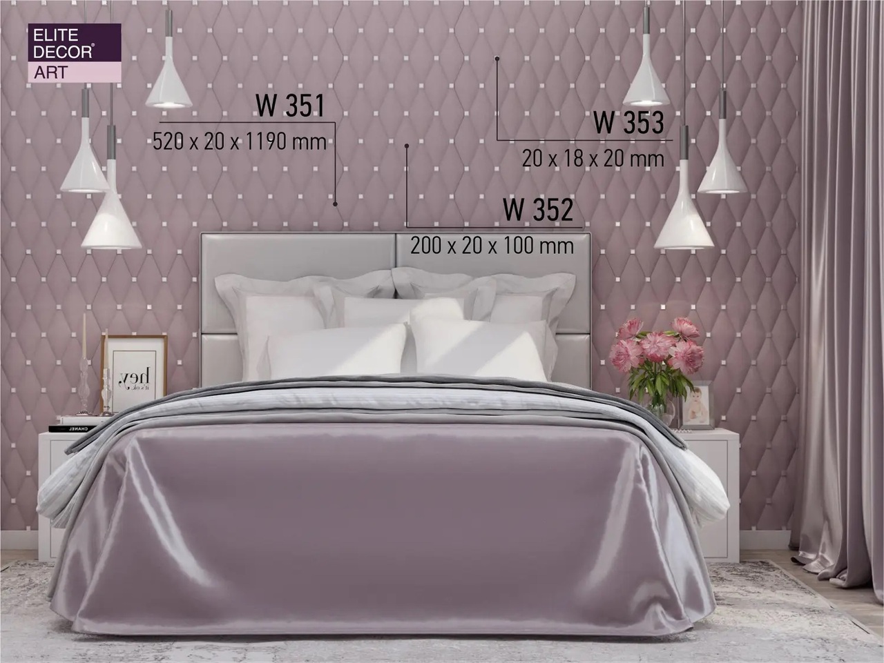 Панель поліуретанова Art Decor (W 351 (1190х520х20 мм)), ELITE DECOR - Зображення W_351-.jpg