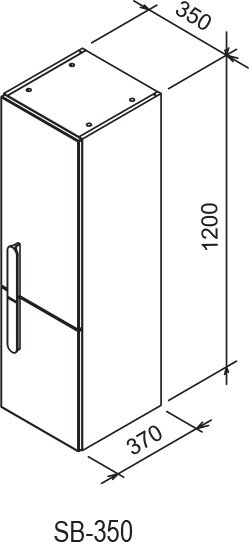Пенал SB 350 CHROME L white-white, RAVAK - Зображення X000000542-2.jpg