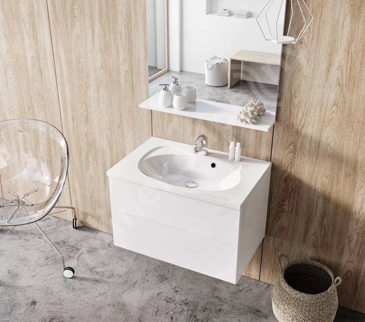 Шкафчик под умывальник SD 600 ROSA II white-white, RAVAK - Зображення X000000924-1.jpg