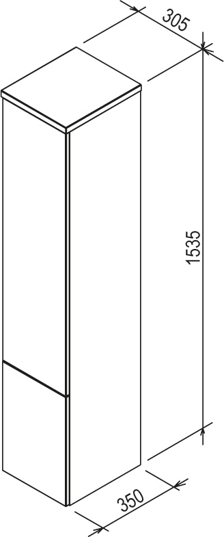 Пенал SB 350 ROSA II white-white, RAVAK - Зображення X000000927-2.jpg