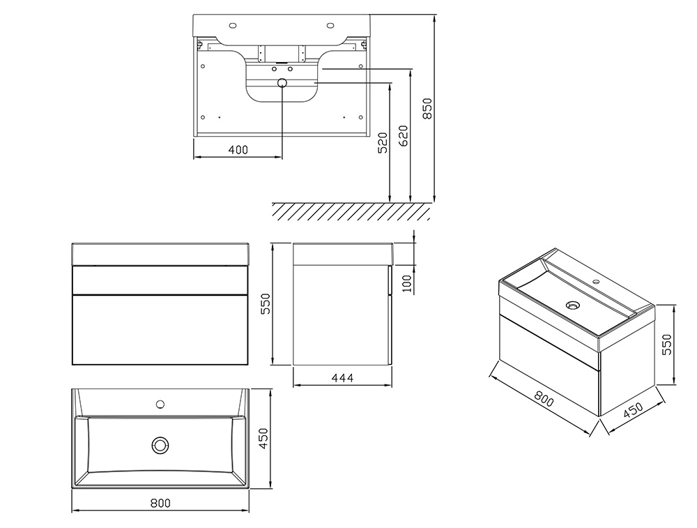 Шафка під умивальник SD 800 NATURAL, RAVAK - Зображення X000001052-1.jpg