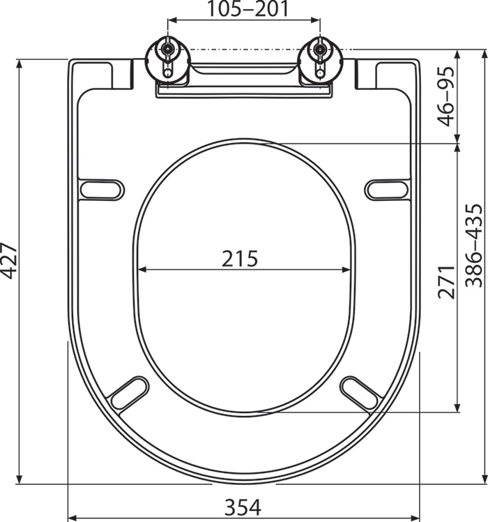 Крышка для унитаза UNI CHROME 02A SoftClose (X01549), RAVAK - Зображення X01549-3.jpg