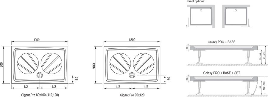 Душовий піддон GIGANT PRO 120x90, RAVAK - Зображення XA03A401010-2.jpg