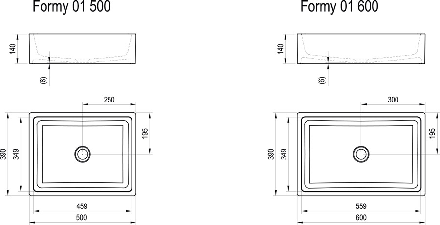 Умывальник FORMY 01 600 D, RAVAK - Зображення XJL01250000-2.jpg