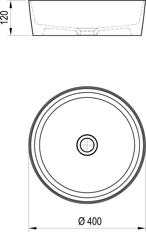 Умивальник UNI 400 Slim, RAVAK - Зображення XJX01140001-2.jpg