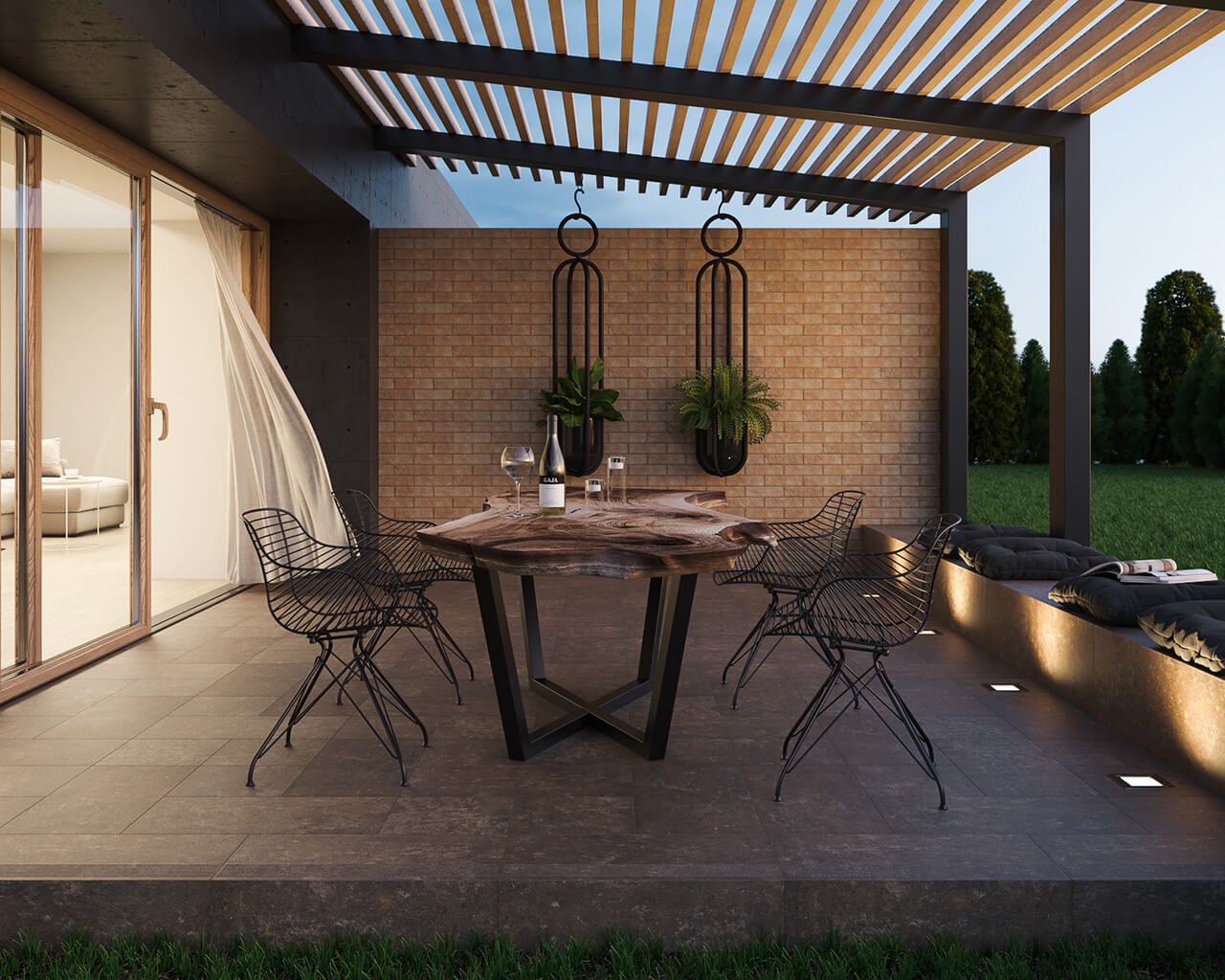 Ступень с капиносом прямая Ilario Ochra 300x330x11 Paradyz - Зображення a0f22-przytulny-i-nowoczesny-taras-ilario-ceramika-paradyz.jpg