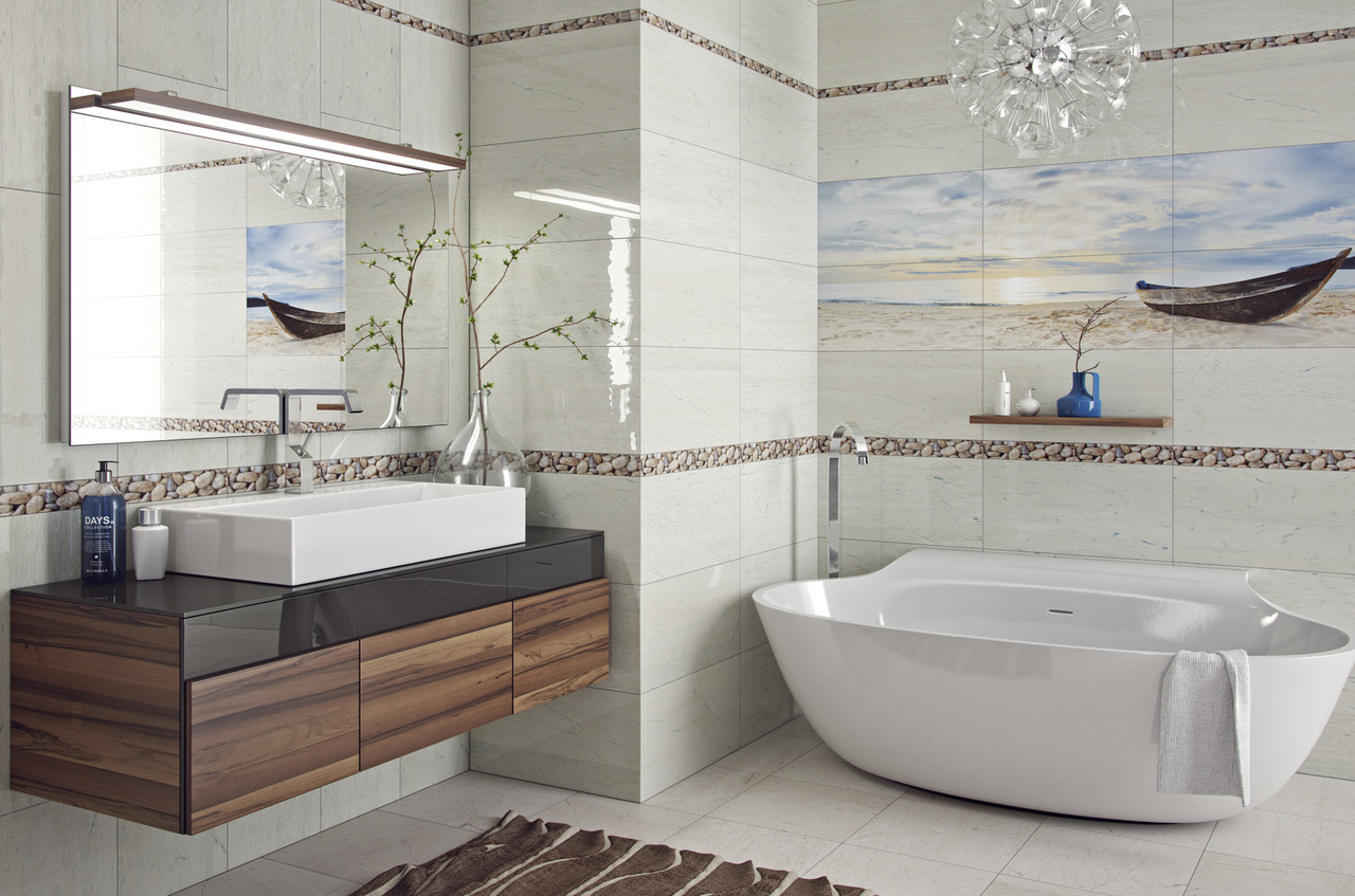 Плитка стінова Crema Marfil Sunrise бежевий 300x600x10,2 Golden Tile - Зображення aa429-sun2.jpg