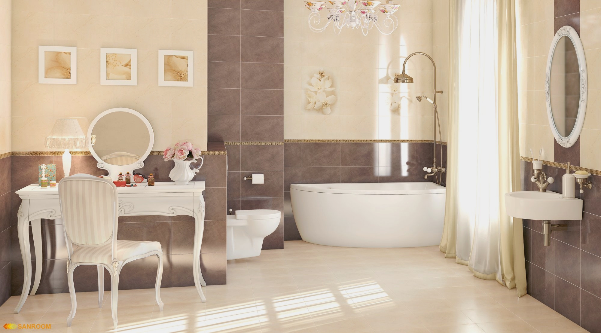 Плитка настенная Diana Beige 250x400x8 Cersanit - Зображення ace4a-diana-flower.jpg