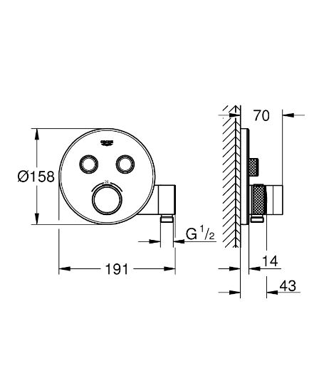 Змішувач Grohtherm SmartControl (29120000), Grohe - Зображення aeebe-29120000.jpg