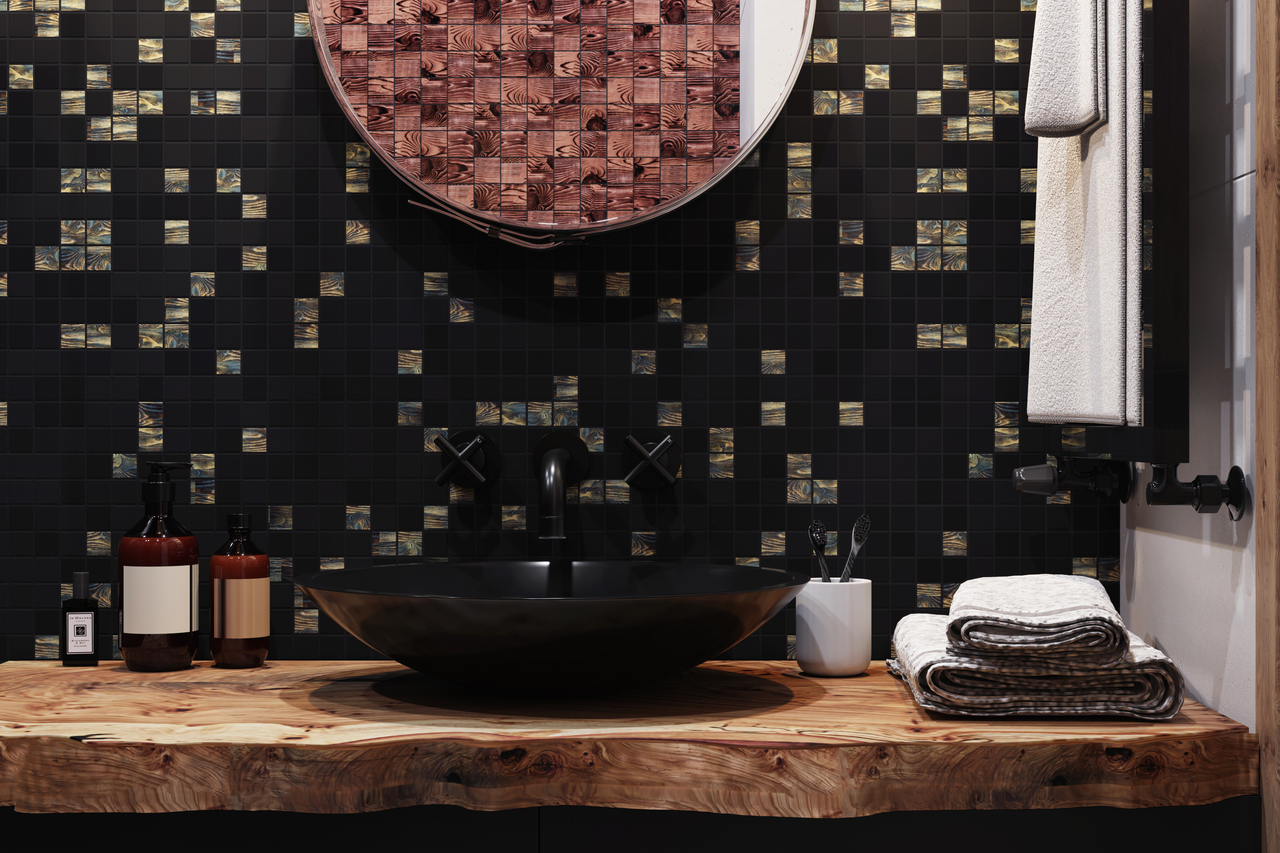 Мозаїка GMP 0825041 С2 Print 40-Black MATT 300×300x8 Котто Кераміка - Зображення af2c1-bath_l_30000.jpg