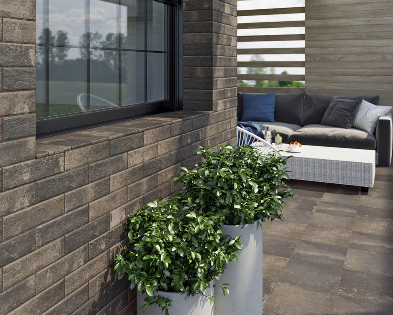 Плитка напольная Scandiano Brown 300x600x11 Paradyz - Зображення b1fab-aranzacja-brazowego-tarasu-okno-scandiano-ceramika-paradyz.jpg