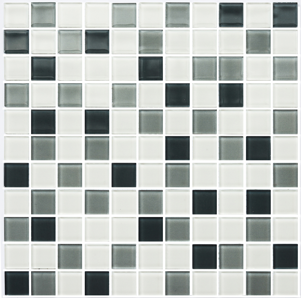 Мозаїка GM 4043 C3 Steel D-Steel M-White 300x300x4 Котто Кераміка - Зображення