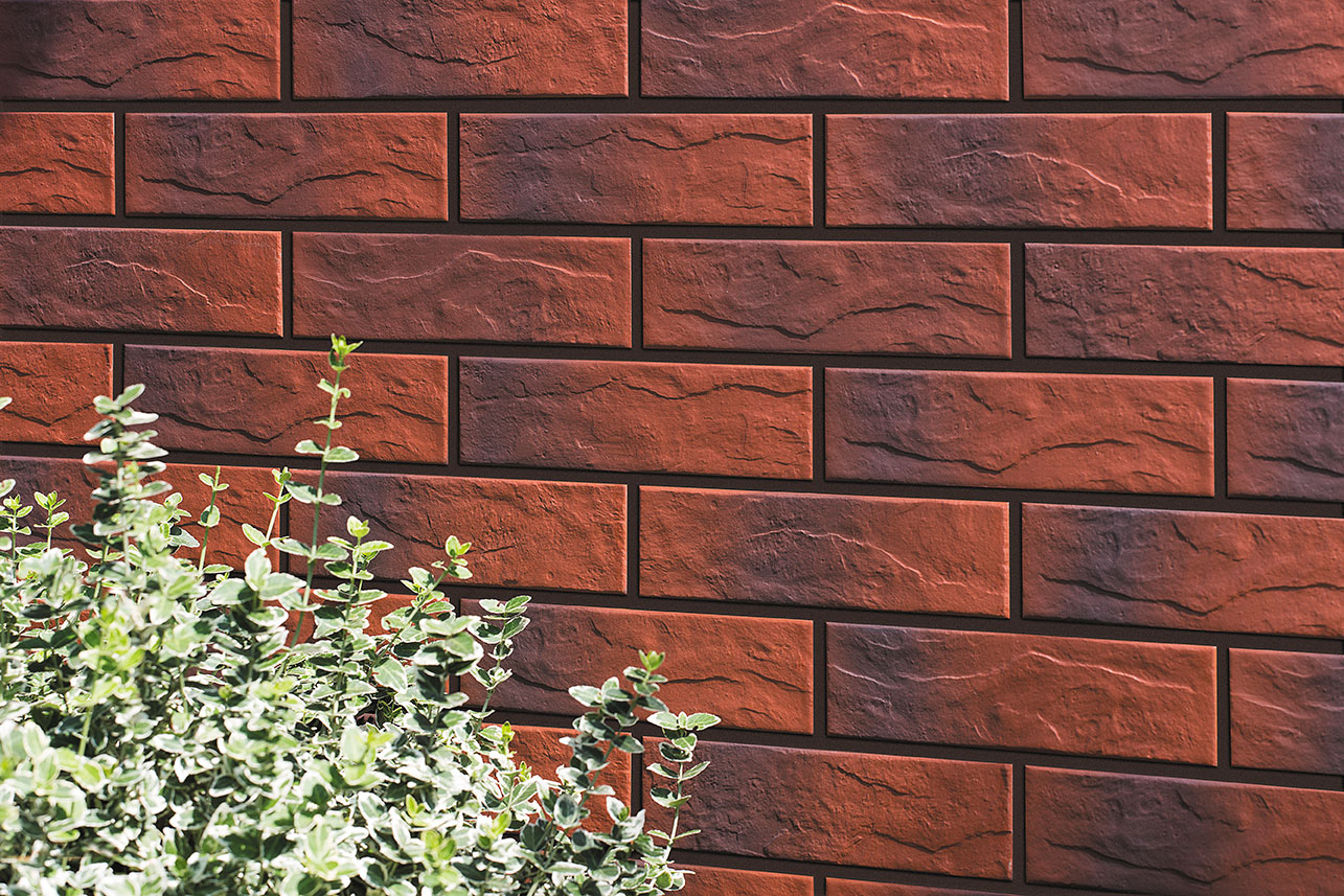 Плитка фасадная с оттенком Burgund RUST 65x245x6,5 Cerrad - Зображення b30ff-burgund-cieniowany-rust-detal-1-.jpg