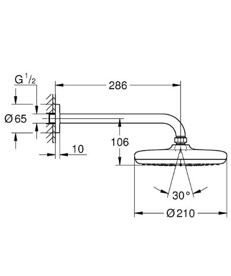 Верхній душ Tempesta 210 (26411000), Grohe - Зображення b48bb-26411.jpg