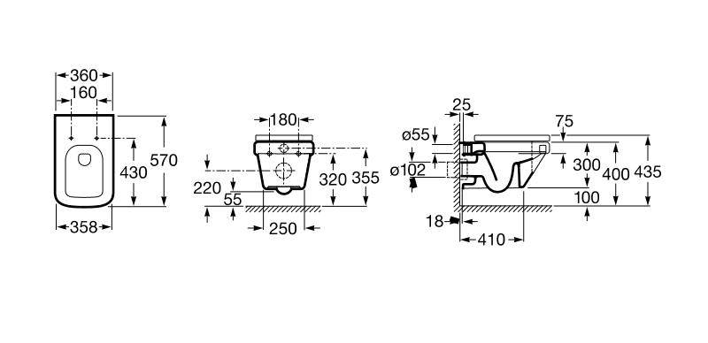 Унитаз подвесной Dama-N (A346787000), Roca - Зображення b70b6-n-unitaz-pidvisniy-570mm-a346787000-v.png