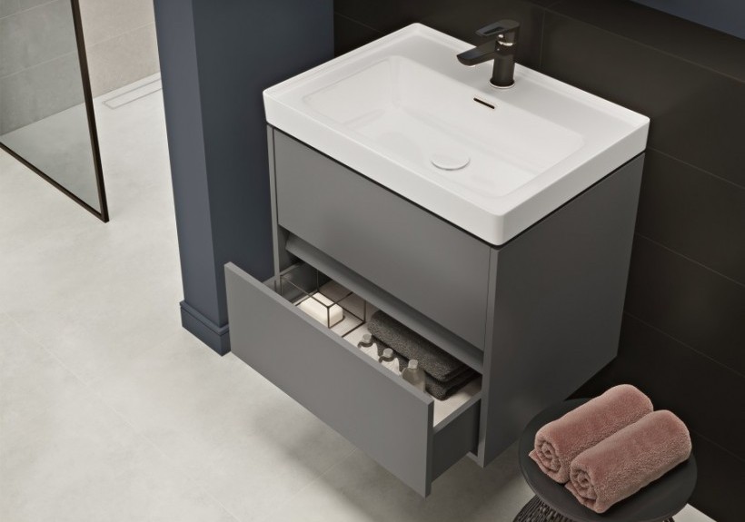 Шафка під умивальник Crea 60 сірий мат, Cersanit - Зображення ba9b5-cersanit-crea-siryj.jpg