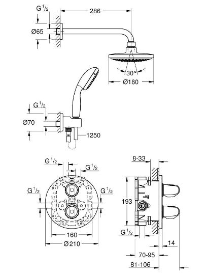 Душова система Grohtherm 1000 (34614000), Grohe - Зображення bb8e5-3461.jpg
