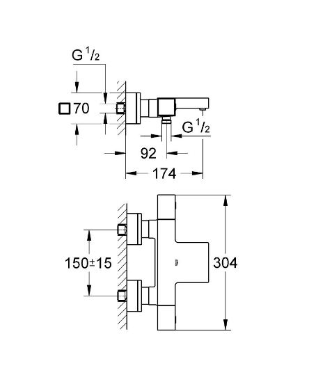 Змішувач для ванни Grohtherm Cube (34497000), Grohe - Зображення bc9fb-3497-2.jpg