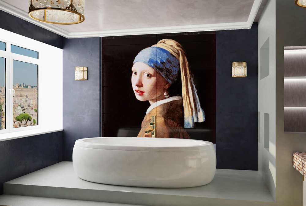 Декор Панно Дівчина з сережкою 750x750x10 Котто Кераміка - Зображення bcb13-divchyna_z_serezhkoyu_inter.jpg