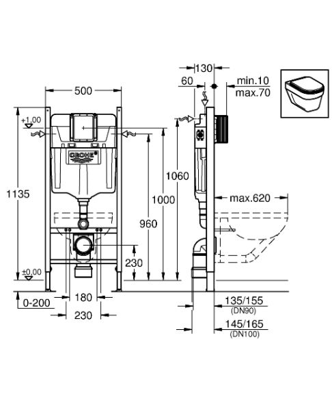 Інсталяція для унітаза Rapid SL (38840000), Grohe - Зображення c958a-38841.jpg