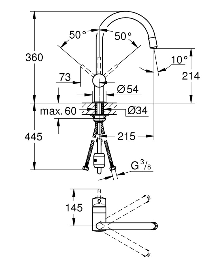 Змішувач для кухні Minta (32918000), Grohe - Зображення caf3f-3291-4.jpg